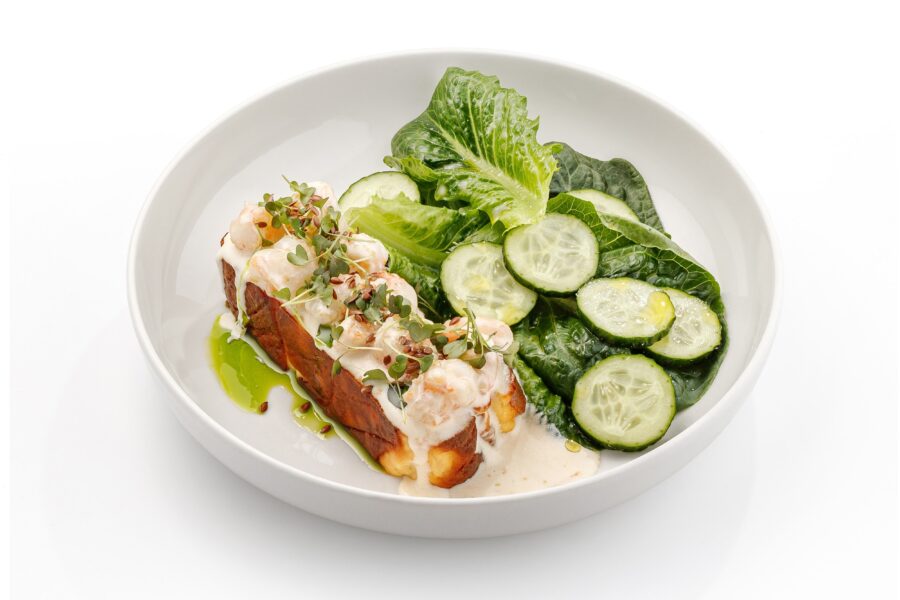 Budincă de cașcaval cu creveți